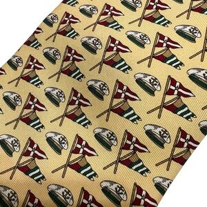 NWT Tommy Hilfiger Nautical Themed Yellow Silk Tie